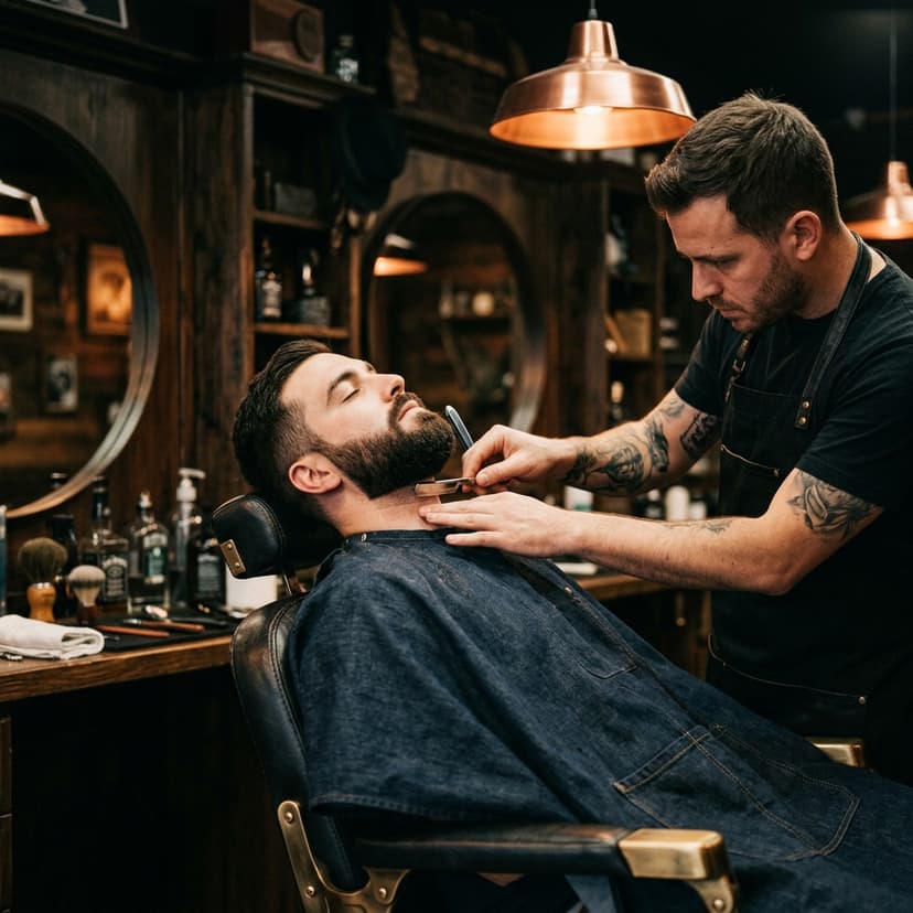 Perfilado de barba con navaja