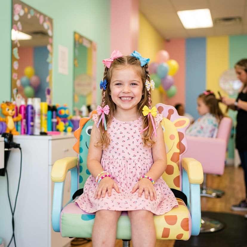 Niña con peinado decorado