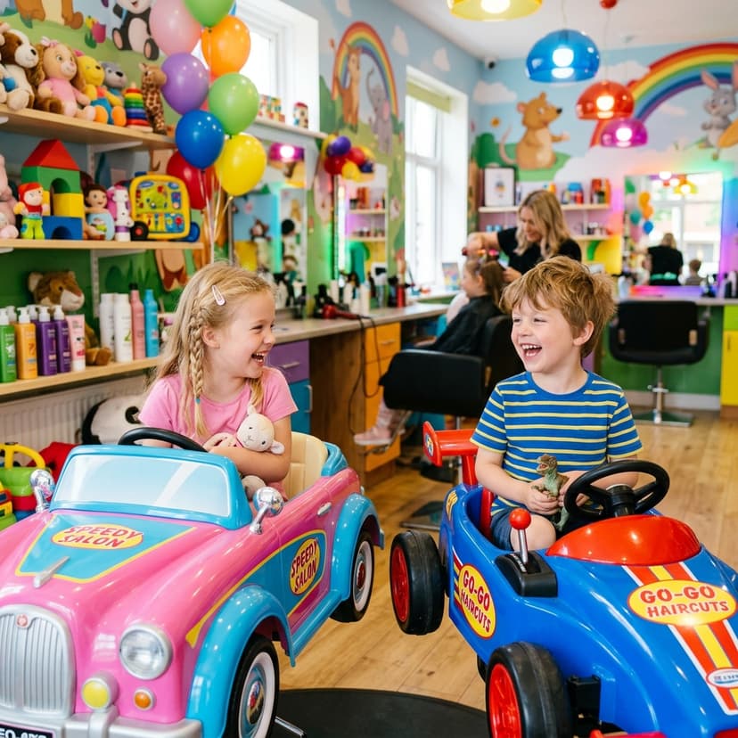 Niños divirtiéndose en el salón